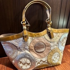 【COACH】コーチ　トートバッグ　ゴールド　　44×23×10