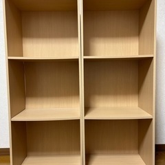 Ａ４カラーボックス棚　３段　ナチュラル　2個セットの画像