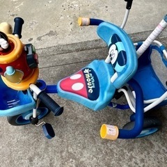 ポップンカーゴ　三輪車 ミッキーマウス  ブルー　中古品の画像