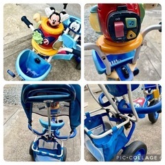 ポップンカーゴ　三輪車 ミッキーマウス  ブルー　中古品の画像