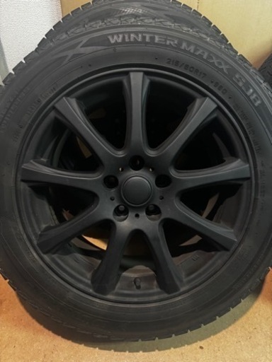 17インチホイール&スタッドレスタイヤ（マットブラック自家塗装）