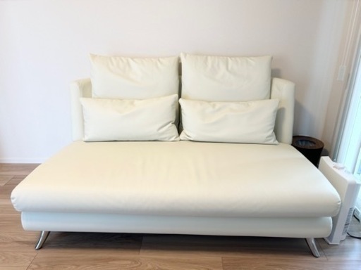 ソファ　3人掛け　ARMONIA アルモニア　レザー調　ホワイト