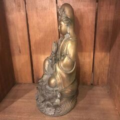 ✨🔔期間限定・特別価格🔔✨銅造 観世音菩薩座像 オブジェ 置物 仏像の画像