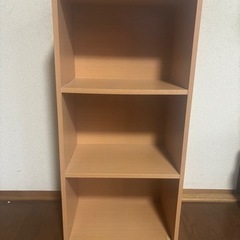【無料】3段カラーボックス(木目調)