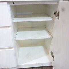 NITORI 3段 ローチェスト FOW120LC 幅119.6cm 白 鏡面仕上げ ニトリ