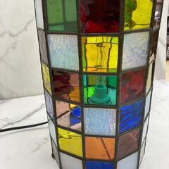 【REGASTOCK川崎店】ステンドグラス アンティークライト タワー型 昭和レトロ照明の画像