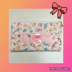 ハンドメイド　パッチdeポーチ　キャンディ&リボン　パッチワーク...