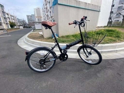 整備済美品＞シボレー 16インチ小径折りたたみ自転車・ブラック