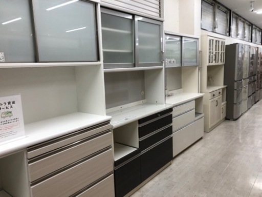 レンジボード 2枚扉 ダークブラウン×ホワイト 【トレファク堺福田店】