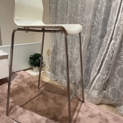 中古　2脚セット IKEA カウンターチェア　白