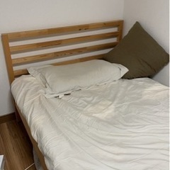 【2/8限定】IKEA イケア セミダブルベッド（フレーム+マッ...