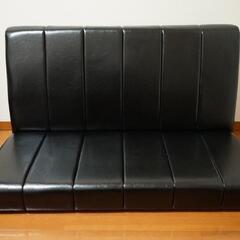 佐藤産業 Sereno ソファー 2人掛け CS120-ST-BK PVC NAの画像
