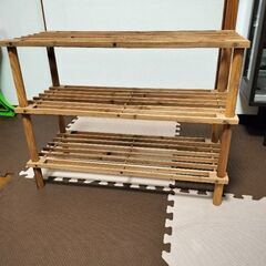三段ウッドラック（組み立て式）の画像