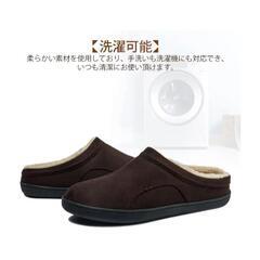 ラスト1点スリッパ ルームシューズ メンズ 冬用 軽量 洗濯可 サンダル ボア付 ML30の画像