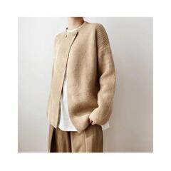 ラスト1点ニットカーディガン レディース カーディガン セーター リブセーター ML27の画像