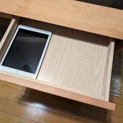 美品無垢オーク+ガラスウィンドウテーブルの画像