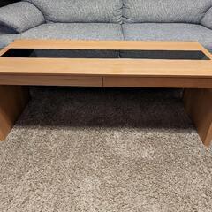 美品無垢オーク+ガラスウィンドウテーブルの画像