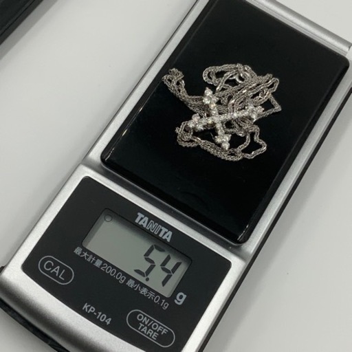 売り切れました。Pt900 ダイヤモンドクロス　1ct 5.4g ネックレス　ホワイトゴールド　約50cm