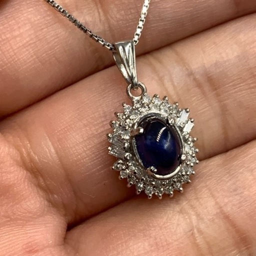 売り切れました。Pt900 プラチナ900 サファイヤ　ネックレス　1.52ct D0.31ct 6.1g 約42.5cm