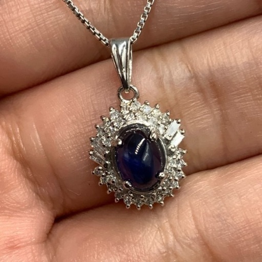売り切れました。Pt900 プラチナ900 サファイヤ　ネックレス　1.52ct D0.31ct 6.1g 約42.5cm