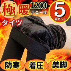 【早い者勝ち】裏起毛タイツ　ブラック 5着セット