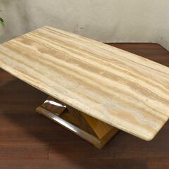 【ヤ取終了2/28】≪yt1093ジ≫ 東京インテリア 大理石センターテーブル 幅130cm 奥行70cm TII/ティアイアイ 天然石/アールデコ 51221-09の画像