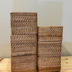 無印良品 MUJI 重なる ラタン バスケット かご カゴ 編み...