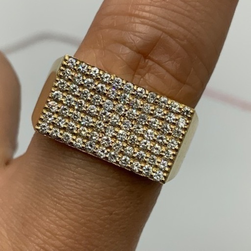 売り切れました。K18 18金　ダイヤモンドリング　印台リング　12.5g 約21号　 0.95ct