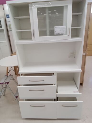 ★ジモティ割あり★ NITORI キッチンボード ホワイト W90.5×D40.5×H180 クリーニング済み TC1300