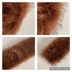 ファーマフラー スプリングホックタイプ つけ襟風 ブラウン ふわふわファー の画像