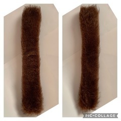 ファーマフラー スプリングホックタイプ つけ襟風 ブラウン ふわふわファー の画像