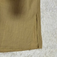 ロングスカート イエロー 綿 ウエストゴム 春 夏服 サイドスリットの画像