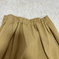 ロングスカート イエロー 綿 ウエストゴム 春 夏服 サイドスリットの画像