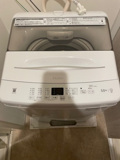 【美品！】ハイアール　全自動洗濯機 洗濯5.5kg　JW-U55A-W 使用一年未満！