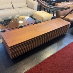 TVボード テレビボード テレビ台 ローボード ボード ウォールナット材 ルーバーデザイン モダン ナチュラル 【モデルルーム展示品】