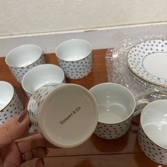 ティファニー  ダンシングＴ　レア　ココット　マグカップ　ミルク入れ　小皿　ソーサーの画像