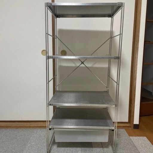 最終値下げ中古約30000円無印ステンレスユニットシェルフ56cm