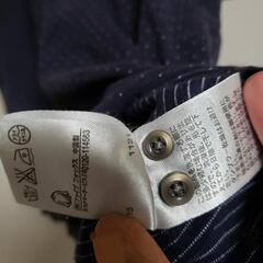 コムサイズム  ドット柄ポロシャツ 紺 ボタン 半袖 使用感あり レディースの画像