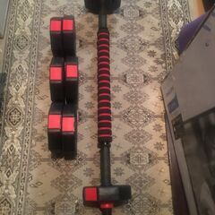 ダンベルセット 計20kg 八角形 可変式 バーベル シャフト付きの画像