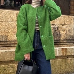 シェトワ⭐︎ ウール混ツイードミドルジャケットの画像