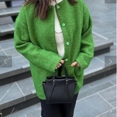 シェトワ⭐︎ ウール混ツイードミドルジャケットの画像