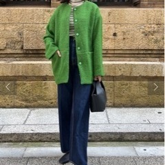 シェトワ⭐︎ ウール混ツイードミドルジャケットの画像