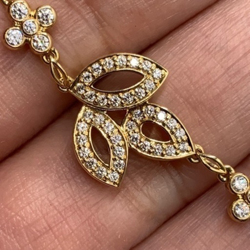 ハリーウィンストン　リリークラスター　ミニ　ダイヤモンド　ブレスレット　Au750 イエローゴールド　K18YG