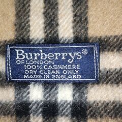 バーバリー　カシミアマフラー　チェック柄の画像