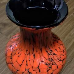 花瓶 フラワーベース 壺 ガラス製 昭和レトロ アンティーク インテリアの画像