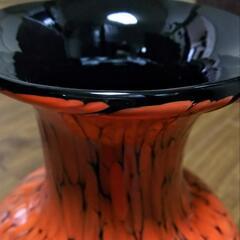 花瓶 フラワーベース 壺 ガラス製 昭和レトロ アンティーク インテリアの画像