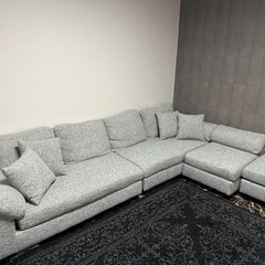 お譲り先決定　洗えるカバーリング MAX6人のBIGサイズ カウチソファーの画像