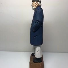 N2401-853 船長 木彫り 汚れあり 中古の画像