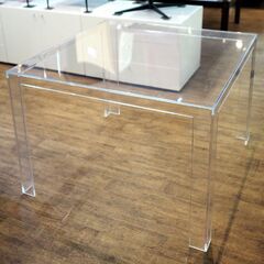 (Y)北大前! 札幌 引取 Kartell カルテル インビジブルテーブル クリスタル SFTB-K5070-B4 (CRY) W100/D100/H72cm アクリル樹脂 重量：18kg 2034818
