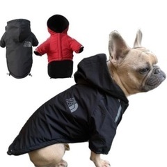 【新品未使用】犬 服 犬の服 【黒s/2xl/3xl】【赤🟥s/2xl/3xl】パーカー ペットウェア 小型犬 服ペット服 秋冬 ドッグウェア 防寒着 防水 防風 の画像